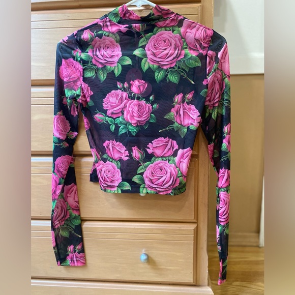 🥀Sugar Thrillz x Dolls Kill Sheer Roses long sleeve top size SMALL- NWT - Picture 11 of 12